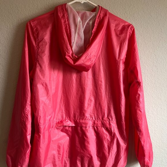 Hollister Women's Windbreaker Jacket Full Zip Size S Coral Pink Hood - Picture 2 of 5